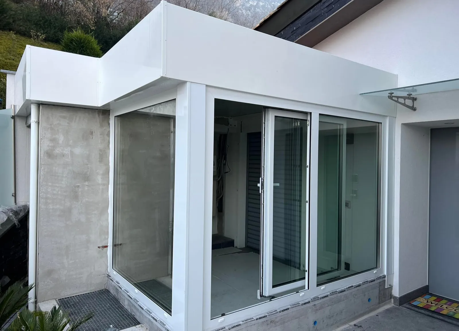 Veranda con vetrata scorrevole